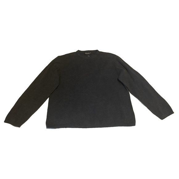 Eddie Bauer Sweater Mens Size Large Dark Grey Pullover Cotton Crewneck Sweater - Picture 1 of 10
